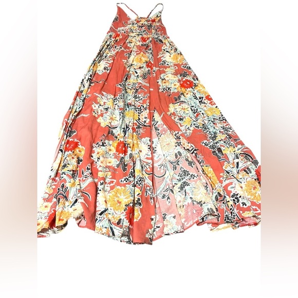 Free People Intimately Through The Vine Printed Maxi Dress Red Pink Combo Sz S - Picture 3 of 12